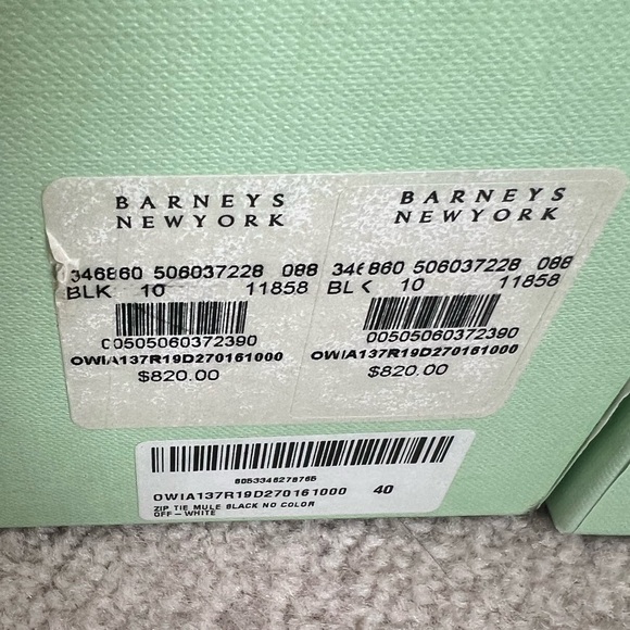 OFF-WHITE VIRGIL ABLOH ZIP TIE BLACK LEATHER PUMPS SIZE IT 40 / US 10 in box new - Picture 8 of 9